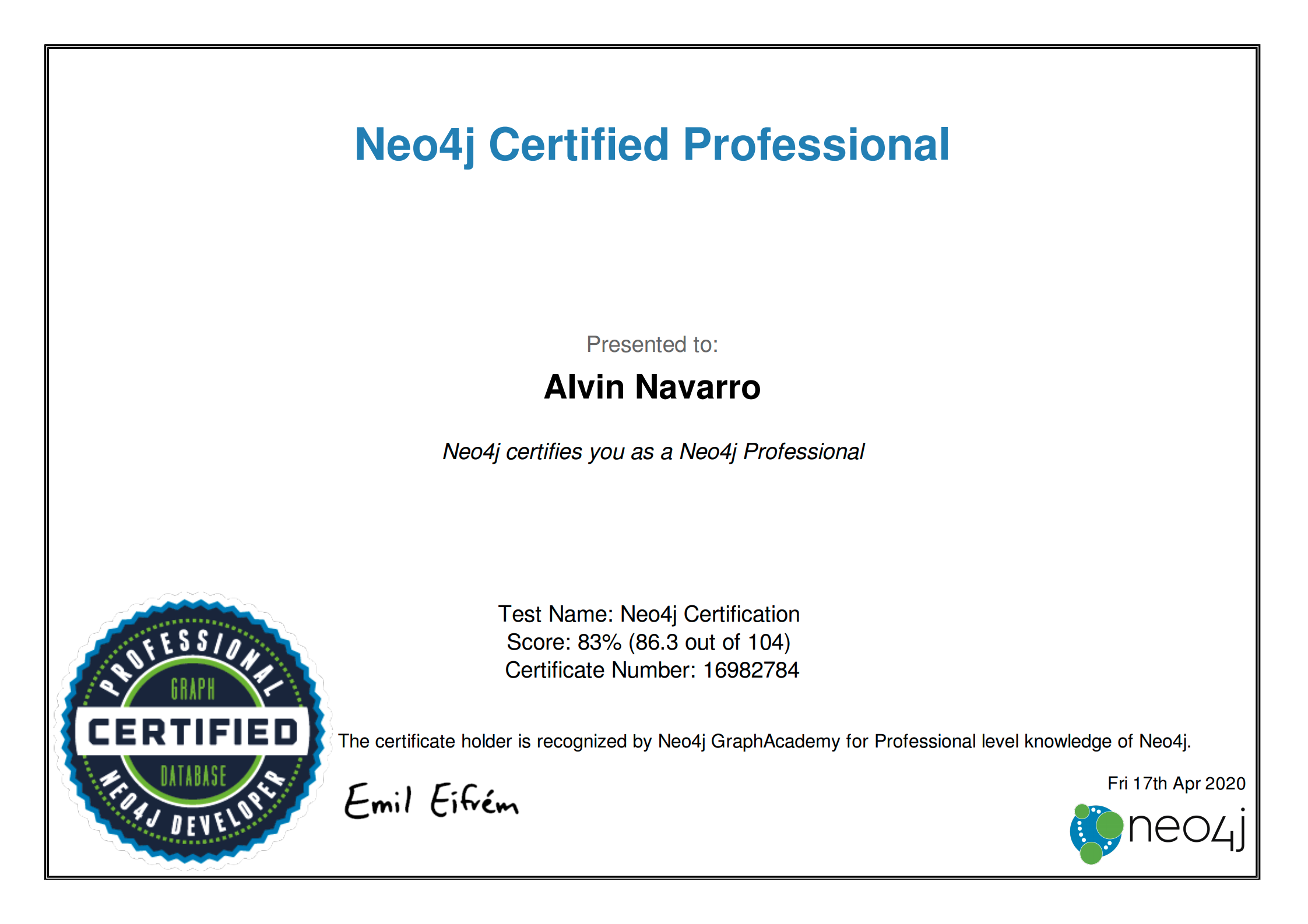 Neo4J Certified Professional Developer